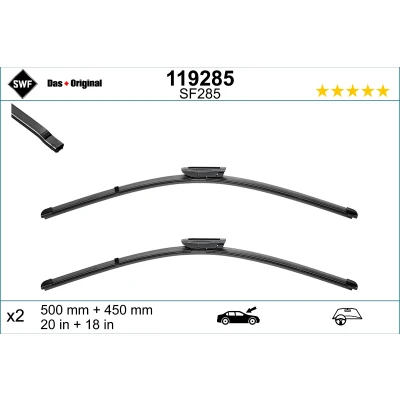 Image de Balai d&#039;essuie glace Swf Visioflex 119285 avant Sans Cadre RENAULT: CLIO 2