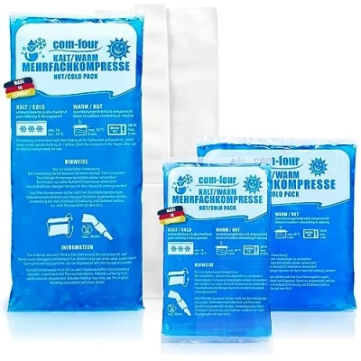Image de com four® 3X compresse Multiple en 3 Tailles différentes avec Housse Polaire Froid et Chaleur Made in Germany (3 pièces)