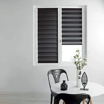 Image de douceur d&#039;interieur Store Enrouleur Jour ET Nuit, Daynight Noir, 45 x 180 cm