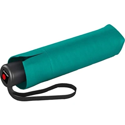 Image de Knirps parapluie I.200 Medium Duomatic en turquoise avec poche I petit de bouton poussoir automatique léger &amp; résistant aux tempêtes