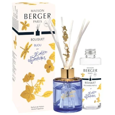 Image de Maison BERGER Bouquet Bijou Parfumé Lolita Lempicka Parme Diffuseur Parfum + 6 Brins en Saule, 100% Végétal Diffusion Longue Durée, Douce et Continue