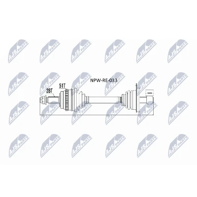 Image de NTY NPW RE 033 Arbre de transmission Essieu avant gauche, avant, gauche 660 RENAULT: MASTER 2 Pritsche/Fahrgestell, Kasten
