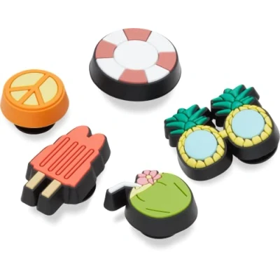 Image de Crocs 5 Pack Food Jibbitz Shoe Charms, Breloques pour Chaussures Mixte, Happy Summer, Taille Unique