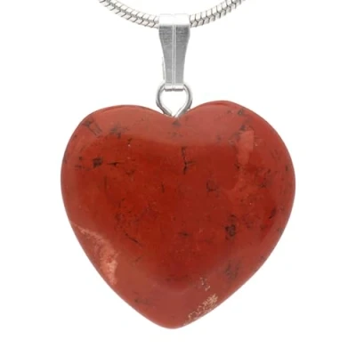 Image de Lebensquelle Plus Pendentif en forme de Cœur Jaspe rouge pierre précieuse 2 x cm avec œillet, Jaspe,
