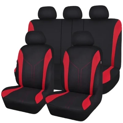 Image de Flying Banner Universal Mode Maille Housses de siège Voiture (Full Set, Noir Rouge)