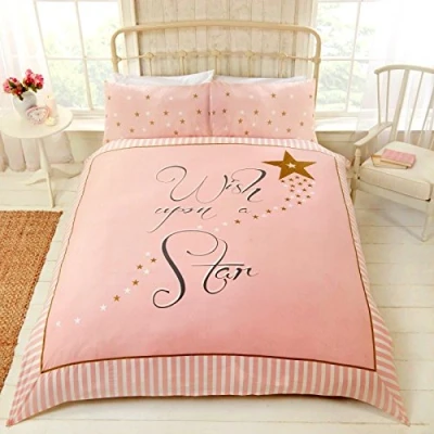 Image de Rapport Home Wish Upon A Star Parure de lit Double en Polycoton Rose