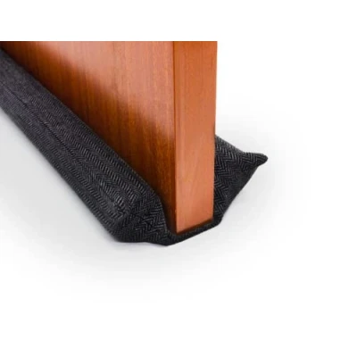 Image de Bas en Tissu Isolant pour Portes et Fenêtres Double Boudin Réutilisable Lavable, Isolation Acoustique, Froid, Vent, Lumière, Poussière, Pollen, Insectes. Réglable 80 90cm.