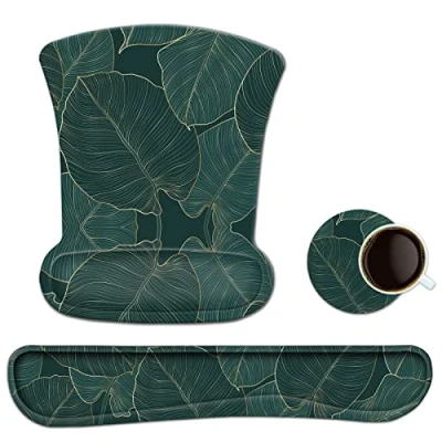 Image de Newplenty Tapis de Souris Ergonomique Repose Poignet Gel,Repose Clavier Mousse à Mémoire,sous verres,Ensemble protège poignets 3 en 1 (217)