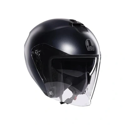 Image de AGV IRIDES E2206, Casque Moto Jet, Open Face Unisex Helmet, Écran Anti Rayures et Protection UV, Matt Ardesia Grey, XS