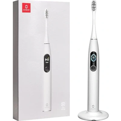 Image de Oclean X Pro Elite Brosse à Dents Électrique, Écran Tactile Intelligent Silencieux 45db, 4 Modes &amp; 32 Niv d&#039;intensité, 35 Jours d&#039;autonomie, Minuteur et APP, IPX7, Gris Cadeau Noël