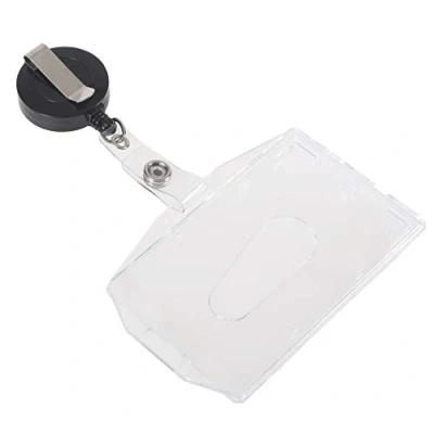 Image de EUROPEL Porte badge sécurisé en PVC transparent dur, Longueur cordon: 80cm, Pour format 54x85mm, 121289, Lot de 10