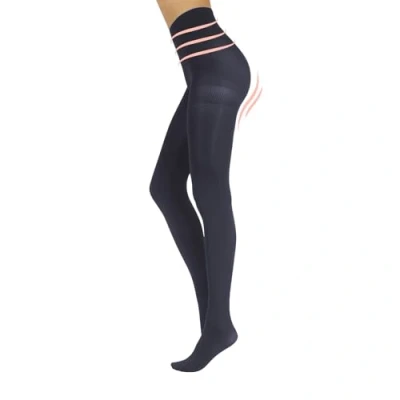 Image de CALZITALY Collants Opaques Gainant en Microfibre 3D avec Effet Modelant Noir, Bleu S, M, L, XL, XXL, 3XL, 4XL 80 DEN Fabriqué Italie (3XL, Bleu)