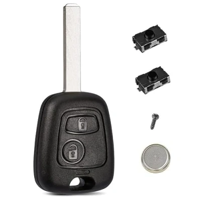 Image de LAKAMODO Coque Plip Clé Télécommande pour Peugeot 107 207 307 407 Citroen C1 C2 C3 C4 C5 Toyota Aygo +2 Switchs Bouton +Pile (1 207)