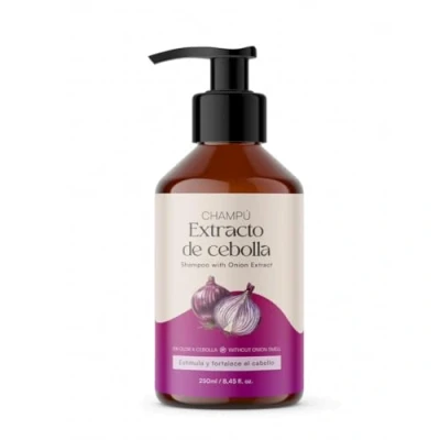 Image de QKnatur Shampoing anti chute à l&#039;extrait d&#039;oignon rouge (250 ml). Contient des actifs Pour renforcer les cheveux et stimuler leur croissance. tous types de cheveux. PAS d&#039;odeur