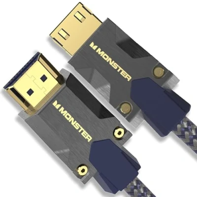 Image de Monster Câble HDMI Résolution 8K Vidéo HDR 48 GBPS Vitesse Éclair Connecteurs V Grip Triple Blindage 1,5 Mètres Garanti à Vie Noir