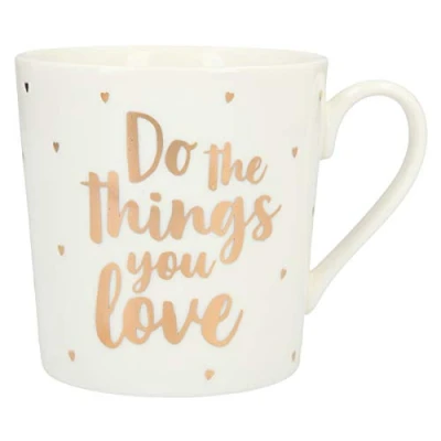 Image de Depesche 5909.007 Tasse avec Anse en Porcelaine Multicolore 300 ml Do the things you love