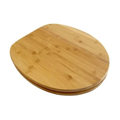 Image de ADOB 33323 Abattant WC en bambou foncé avec système d&#039;abaissement automatique naturel