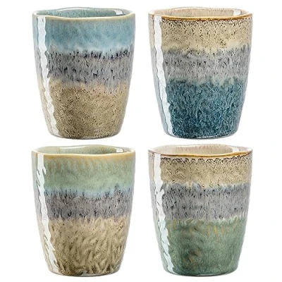 Image de Leonardo Matera Lot de 4 tasses à café Capacité 300 ml Fait main Passe au micro ondes et lave vaisselle dans différents dégradés couleurs