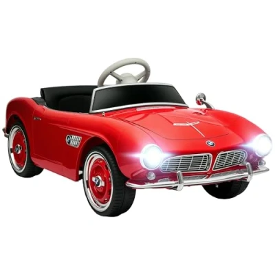 Image de HOMCOM Voiture électrique pour Enfant, Licence BMW 507, Style rétro Vintage, 12V, Vitesse Max. 5 km/h, télécommande, Effets sonores et Lumineux, Rouge
