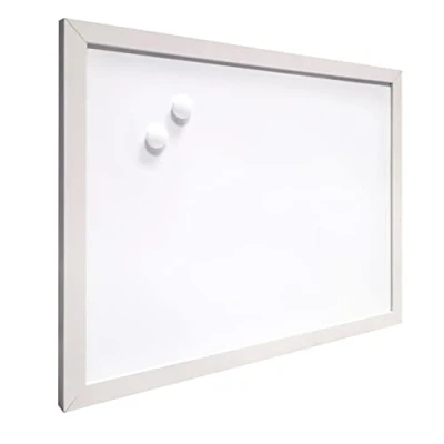 Image de Raylu Paper® tableau blanc magnétique avec cadre en bois blanc, effaçable à sec deux aimants pour accrocher des notes et photos (40 x 30 cm)