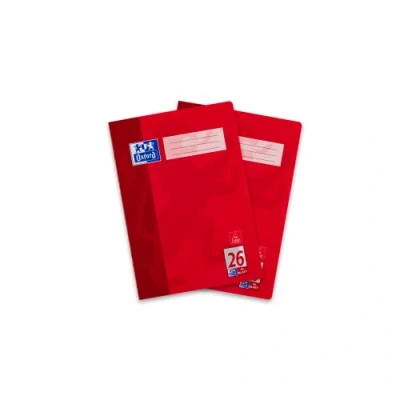 Image de Oxford Cahier A4 pour l&#039;école ligné Linéature 26 quadrillé. Format rouge