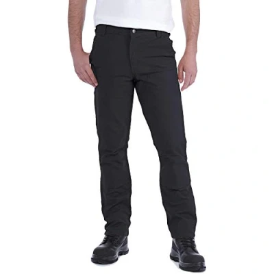 Image de Carhartt Straight Fit Stretch Duck Double Front Pantalon Utilitaire de Travail, Noir 001, 36W x 32L Homme