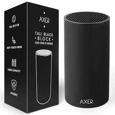 Image de Axer Bloc Couteaux Cuisine Vide Noir Porte de plus 8 Grand Range Support Blocs Vides