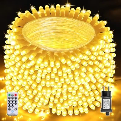 Image de Auriostar Guirlande Lumineuse LED, 40m 400LEDs Exterieure Noël avec Télécommande, 8 Modes, pour Décoration de Fête, Noel, Intérieur, Chambre, Sapin Noel