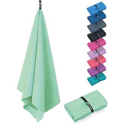 Image de Fit Flip Serviette Microfibre de Bain Plage compacte, Ultra légère et Rapidement sèche Sport Musculation (1x 70x140cm Menthe)