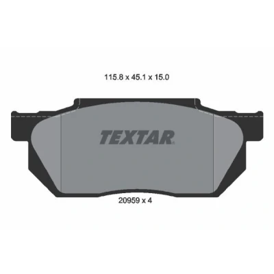 Image de TEXTAR 2095901 Jeu de plaquettes frein non préparé pour indicateur d&#039;usure HONDA: CIVIC 4 Hatchback, 2 Shuttle