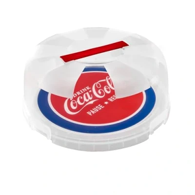 Image de Snips, Boîte à gâteau avec couvercle Coca Cola, Porte 4 fermetures de sécurité, Cloche diamètre 28 cm, Made in Italy, 0% Bpa