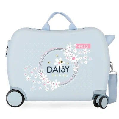 Image de Enso Daisy Valise pour Enfant Bleu 50 x 38 20 cm Rigide ABS Fermeture à Combinaison latérale 34 1,8 kg 4 Roues Bagage Main