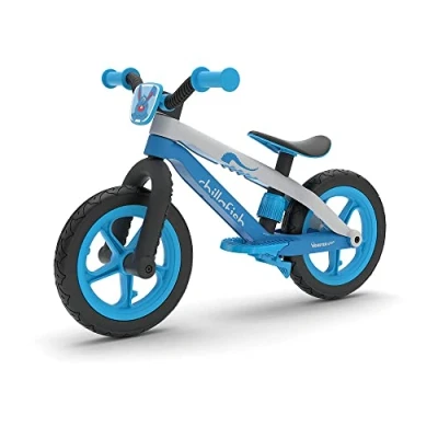 Image de Chillafish BMXIE 2: draisienne avec frein à pied et repose 2 en 1 pour les enfants de 5 ans, pneus mousse EVA caoutchouc ultra résistants increvables, siège réglable, bleu