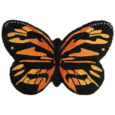 Image de Esschert Design RB201 Paillasson en Fibre de Coco Orange/Noir