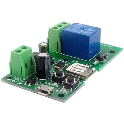 Image de Module de commutation relais WIFI MHCOZY, mode auto verrouillage/momentané, porte Garage à commande vocale distance WIFI, maison intelligente bricolage (eWelink app, 1CH)