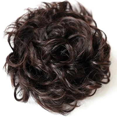 Image de CAISHA XXL Postiche Choucho Avoir Les Cheveux Relevés Volumineux Bouclé Chignon Mélange Brun Foncé HW27