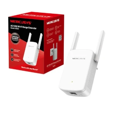 Image de MERCUSYS ME30 TP Link Repeteur WiFi Bi Bande AC1200Mbps, Amplificateur WiFi, Répéteur Puissant, Ethernet Port, Exterieur, Borne Extender, Brancher et Utiliser