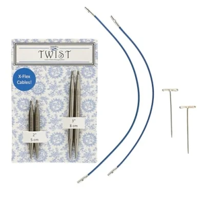 Image de ChiaoGoo Interchangeable Needle Tips Combo Pack, Pointes en Acier Inoxydable, Blue, US 8 (5 mm)
