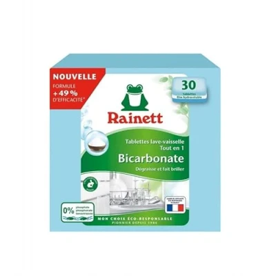 Image de RAINETT Tablettes Tout En Un Écolabel Au Bicarbonate 600G Lot De 3