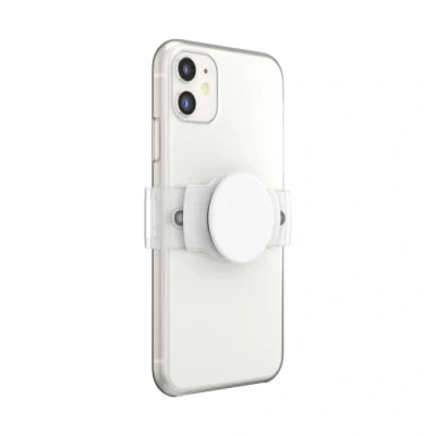 Image de PopSockets Poignée coulissante Blanc with Square Edges