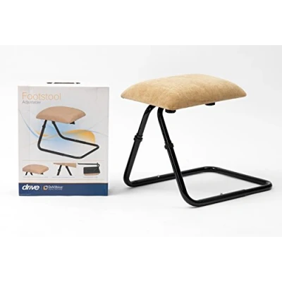 Image de Drive Devilbiss Repose pieds réglable en tissu chenille beige et structure noire