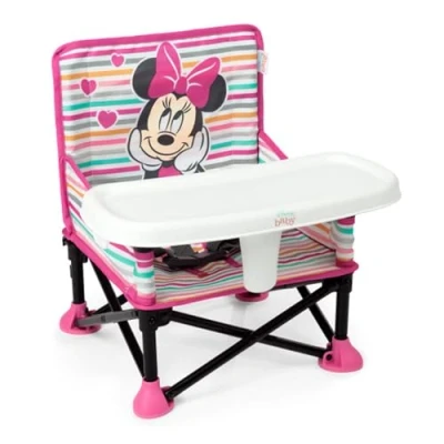 Image de Bright Starts, Rehausseur Portable Disney Minnie Mouse Pop &#039;N Sit, Utilisation Intérieure et Extérieure, Siège au Sol avec Tablette Pour Repas, Enfants de 6 Mois à 3 Ans