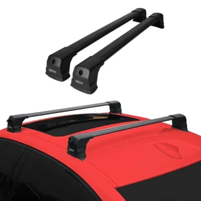 Image de Barres de Toit Transversales Compatible avec VW Touareg 2002 2010 Alu Noir 2X