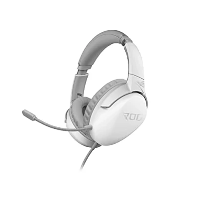 Image de ASUS ROG Strix Go Core Moonlight White Casque gaming filaire, micro détachable certifié Discord, Hi Res Audio, haut parleurs 40 mm, léger et compatible PC, PS5, Xbox One, Switch Appareils mobiles