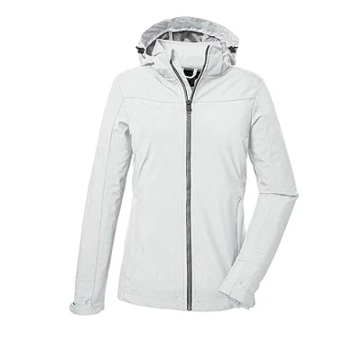 Image de Killtec Women&#039;s Kos 40 Wmn Sftshll Jckt Veste Softshell/veste D&#039;extérieur Avec Capuche Amovible, Broken White, 36 EU