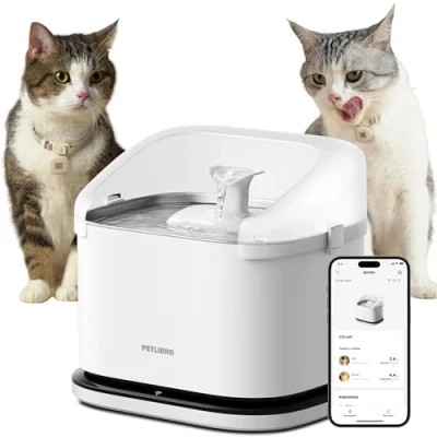 Image de PETLIBRO Fontaine a Eau Chat RFID Reconnaissance d&#039;animaux, 3L Dockstream à pour de APP, Surveillance l&#039;hydratation 5 Animaux, avec Étiquette Collier, Wi FI 2,4 GHz