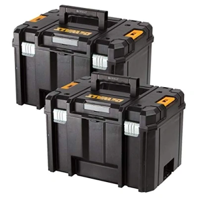 Image de DEWALT DWST1 71195 TSTAK VI Lot de 2 mallettes rangement pour outils robustes 23 l sans plateau ni incrustations, noir