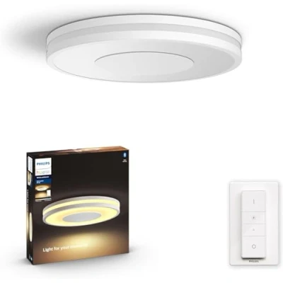 Image de Philips Hue White Ambiance BEING Plafonnier 32W Blanc (télécommete incluse), compatible Bluetooth, fonctionne avec Alexa, Google Assistant et Apple Homekit