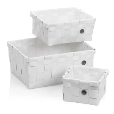 Image de kela Ensemble de Paniers Neo, 3 pièces, différentes Tailles, PP Plastique, Couleur Blanc, empilables Les UNS dans Autres, 24469