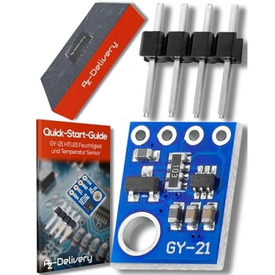 Image de AZDelivery GY 21 HTU21 Capteur d&#039;Humidité et de Température Compatible avec Arduino Raspberry Pi incluant Un E Book